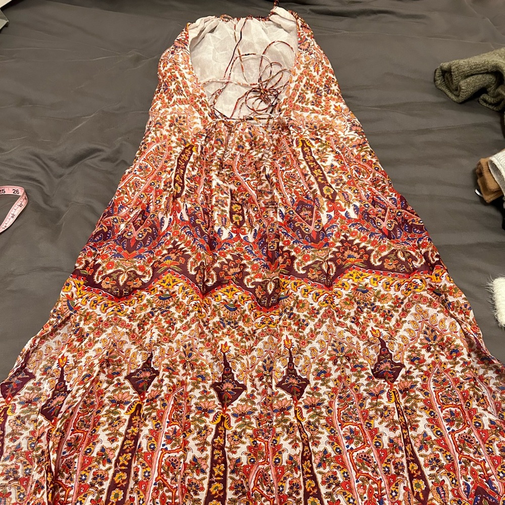 Boho open back maxi dress